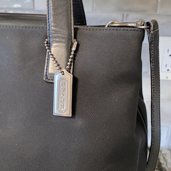 Coach Black Nylon with Leather Accent Shoulder Bag - Picture 3 of 12